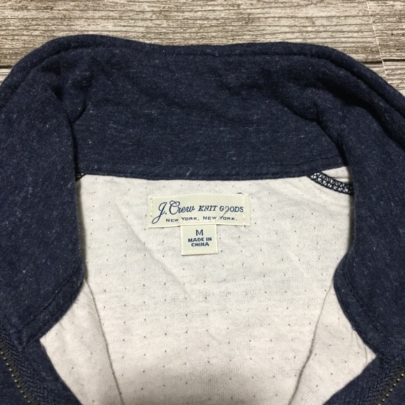 J Crew Knit Goods 1/4 Zip Pullover Sweatshirt Men’s M Navy Blue Soft - Picture 7 of 9